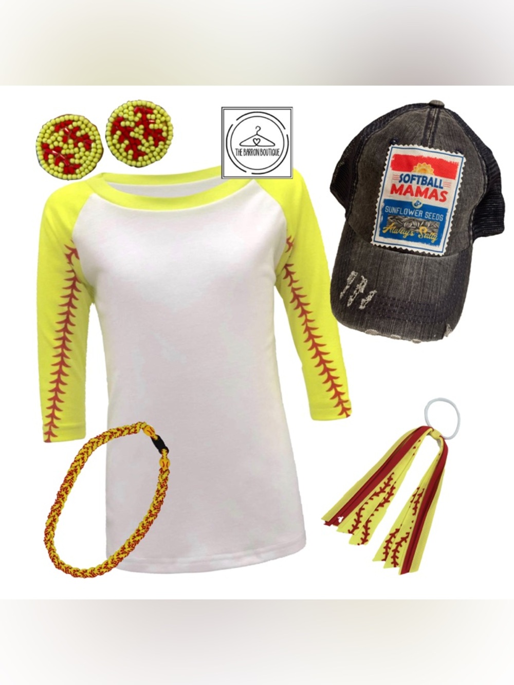 Softball Raglan Tops - Picture 3 of 4